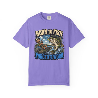 Born to Fish, Forced to Work T-Shirt — Funny Fishing Graphic Tee