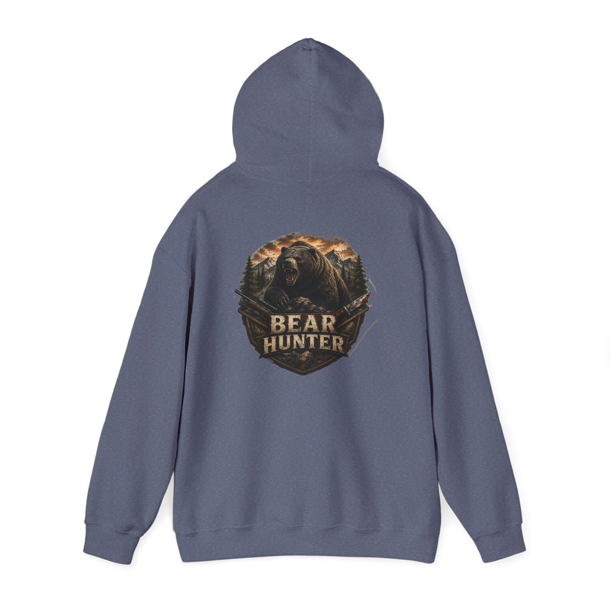 Bear Hunter Hoodie — Rustic Wildlife Hunting Graphic Sweatshirt