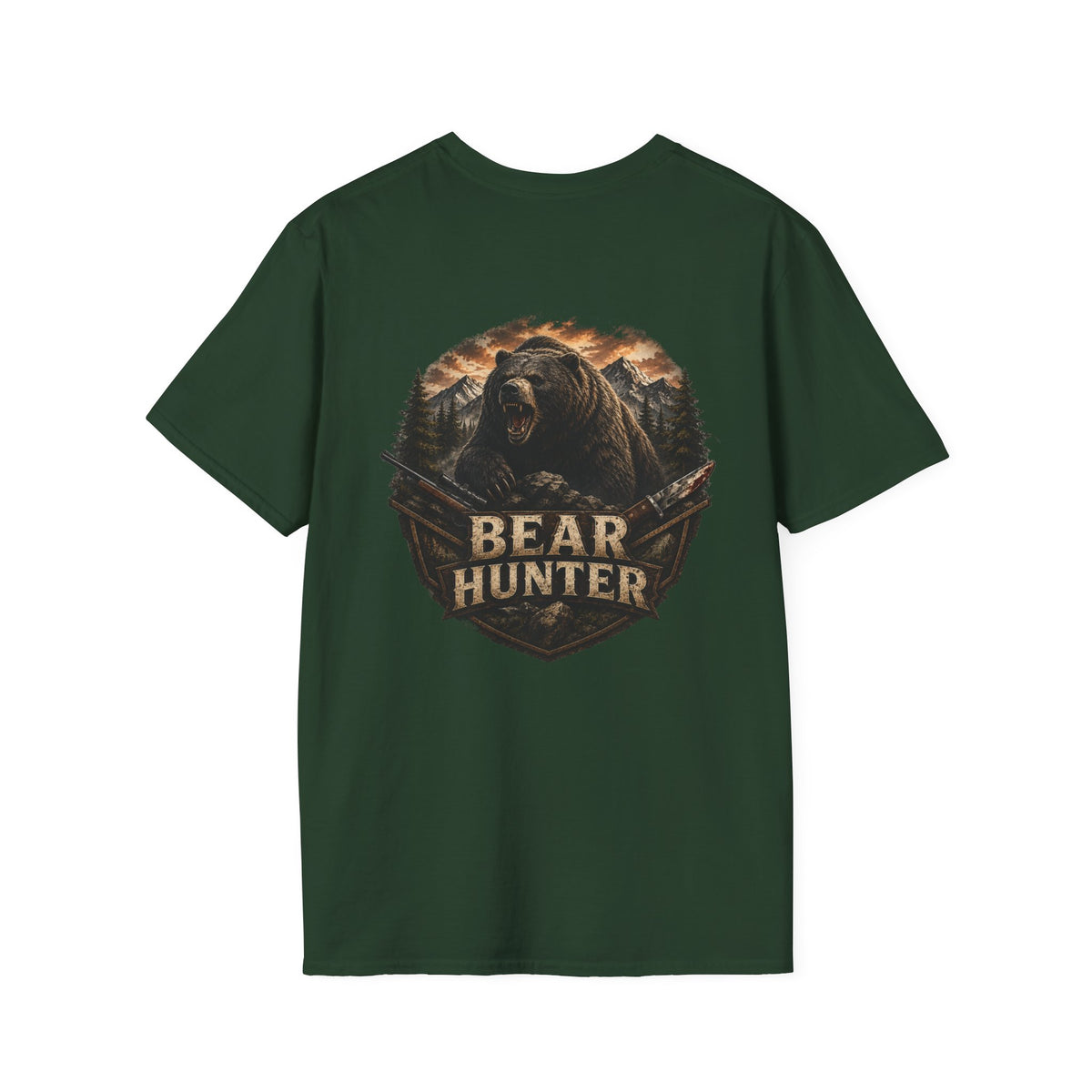 Bear hunter T‑Shirt — Retro Distressed Graphic Tee