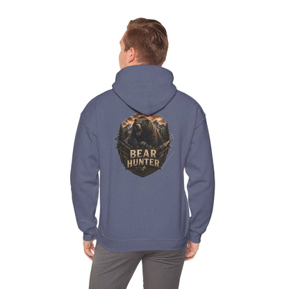 Bear Hunter Hoodie — Rustic Wildlife Hunting Graphic Sweatshirt