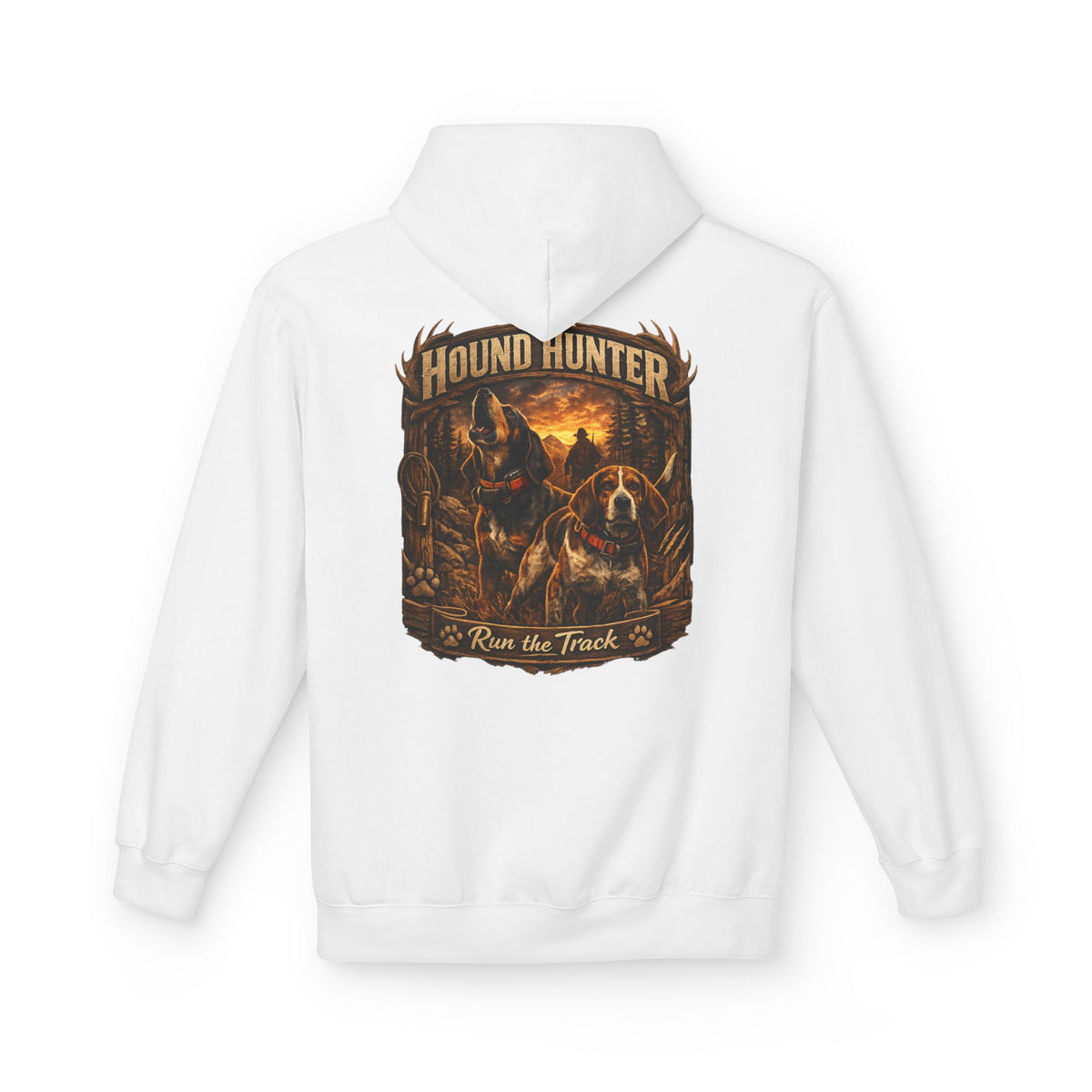 Hound Hunter Hoodie – Rustic Hunting Dog Graphic Sweatshirt