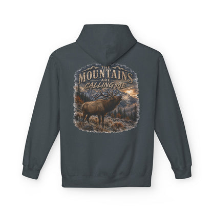 Mountain Calling Hoodie — 'Mountains Are Calling Me' Elk Graphic
