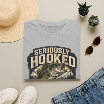 Seriously Hooked Fishing T-Shirt — Bass Angler Graphic Tee