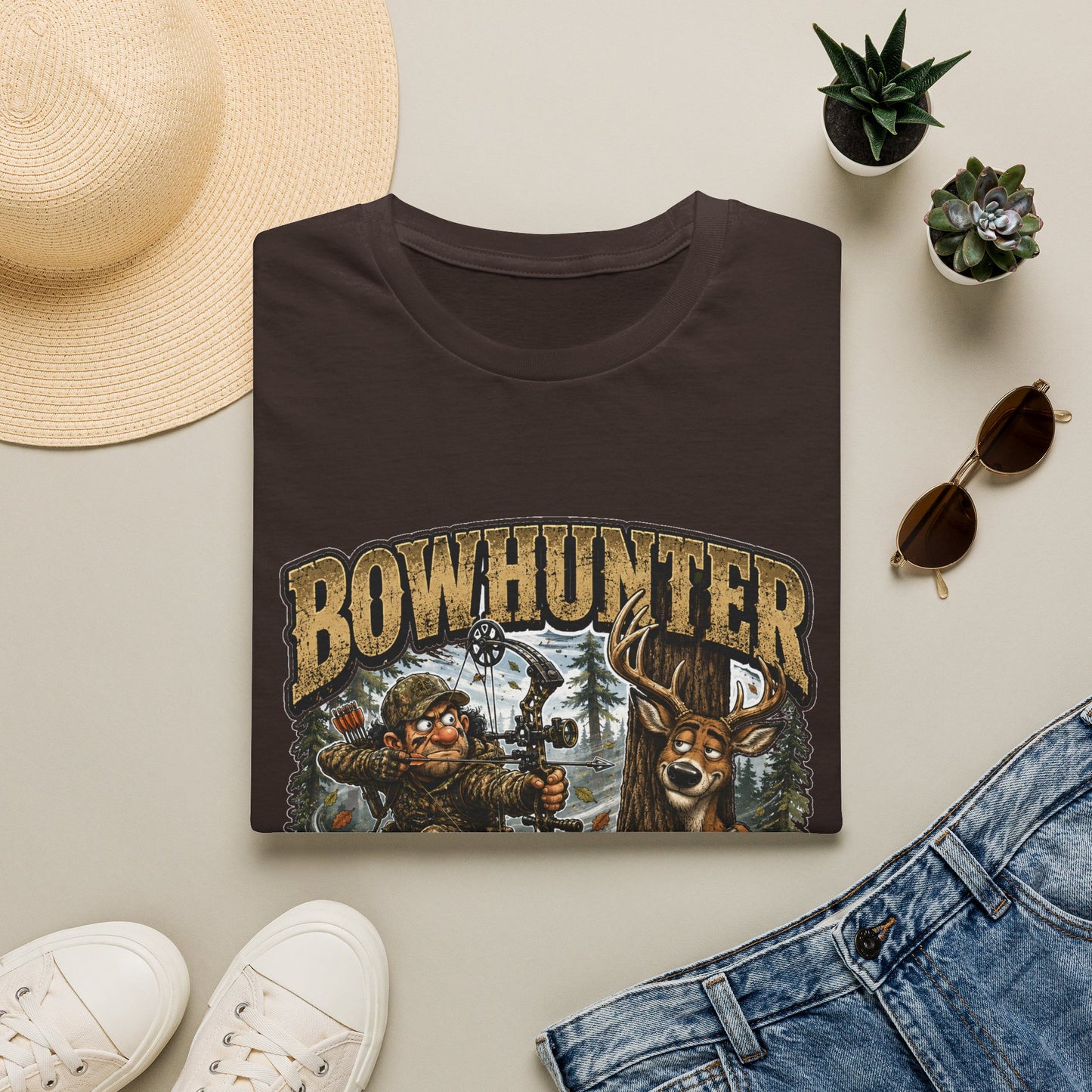 Bowhunter T-Shirt — "Stalk • Draw • Miss • Blame The Wind" Hunting Graphic Tee