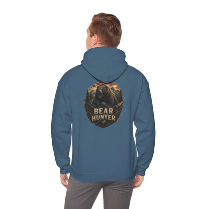 Bear Hunter Hoodie — Rustic Wildlife Hunting Graphic Sweatshirt