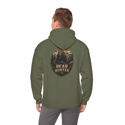 Bear Hunter Hoodie — Rustic Wildlife Hunting Graphic Sweatshirt