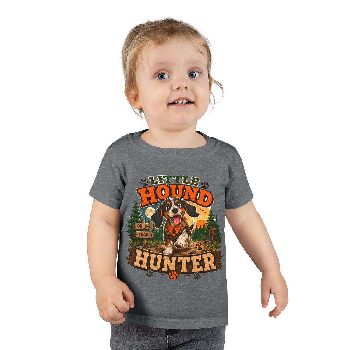 Little Hound Hunter Toddler T-Shirt – Cute Puppy Outdoor Adventure Tee