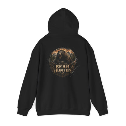 Bear Hunter Hoodie — Rustic Wildlife Hunting Graphic Sweatshirt