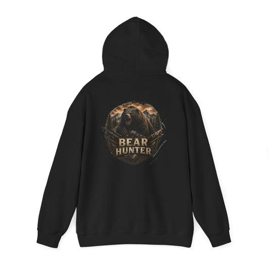 Bear Hunter Hoodie — Rustic Wildlife Hunting Graphic Sweatshirt