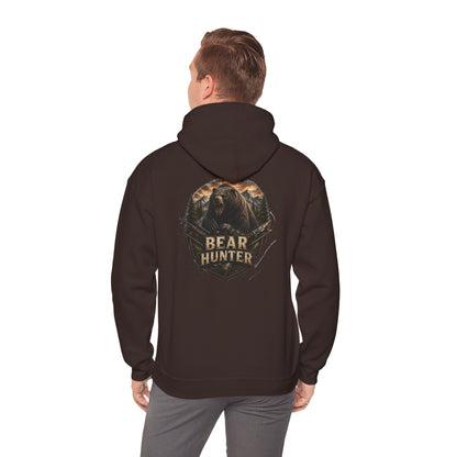 Bear Hunter Hoodie — Rustic Wildlife Hunting Graphic Sweatshirt