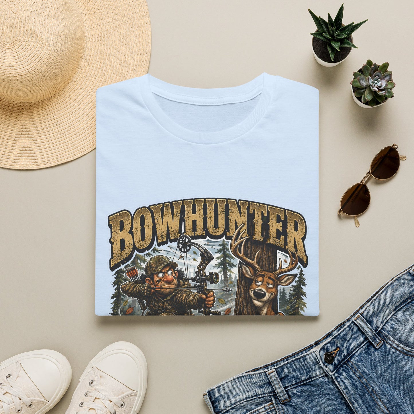 Bowhunter T-Shirt — "Stalk • Draw • Miss • Blame The Wind" Hunting Graphic Tee