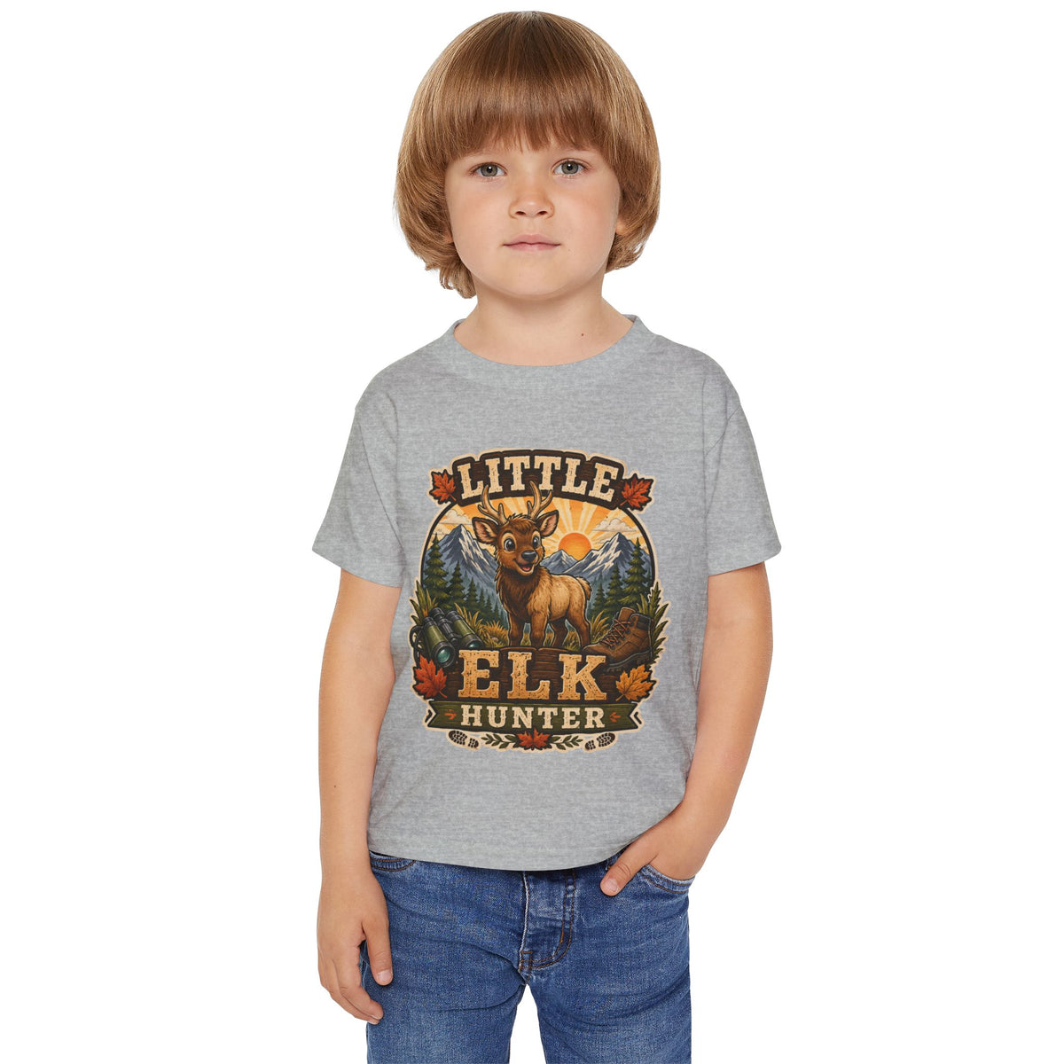 Little Elk Hunter Toddler T-Shirt — Cute Forest Animal Baby Tee