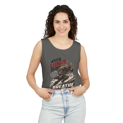Running Tank Top — “When Lungs Burn, Breathe Deeper” Motivational Fitness Tank