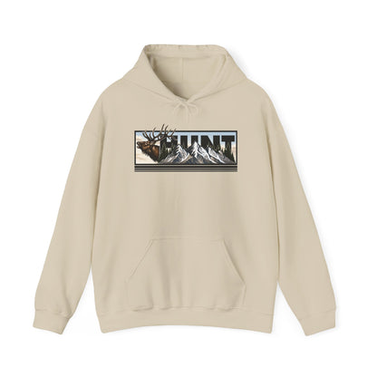 Hunt Elk Mountain Hoodie — Outdoor Hunting Graphic Sweatshirt