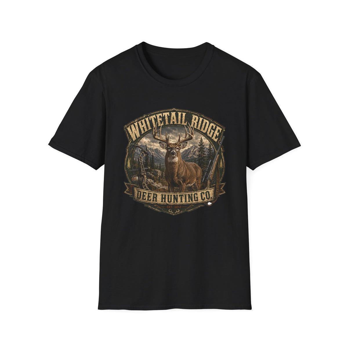 Whitetail Ridge Deer Hunting T-Shirt — Vintage Outdoor Hunting Tee