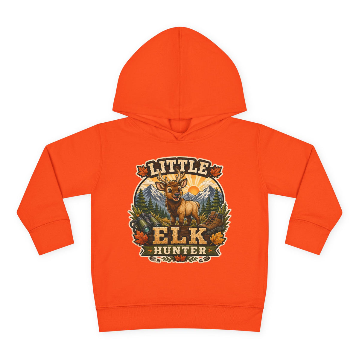 Toddler Hoodie – "Little Elk Hunter" Cute Woodland Animal Pullover for Kids