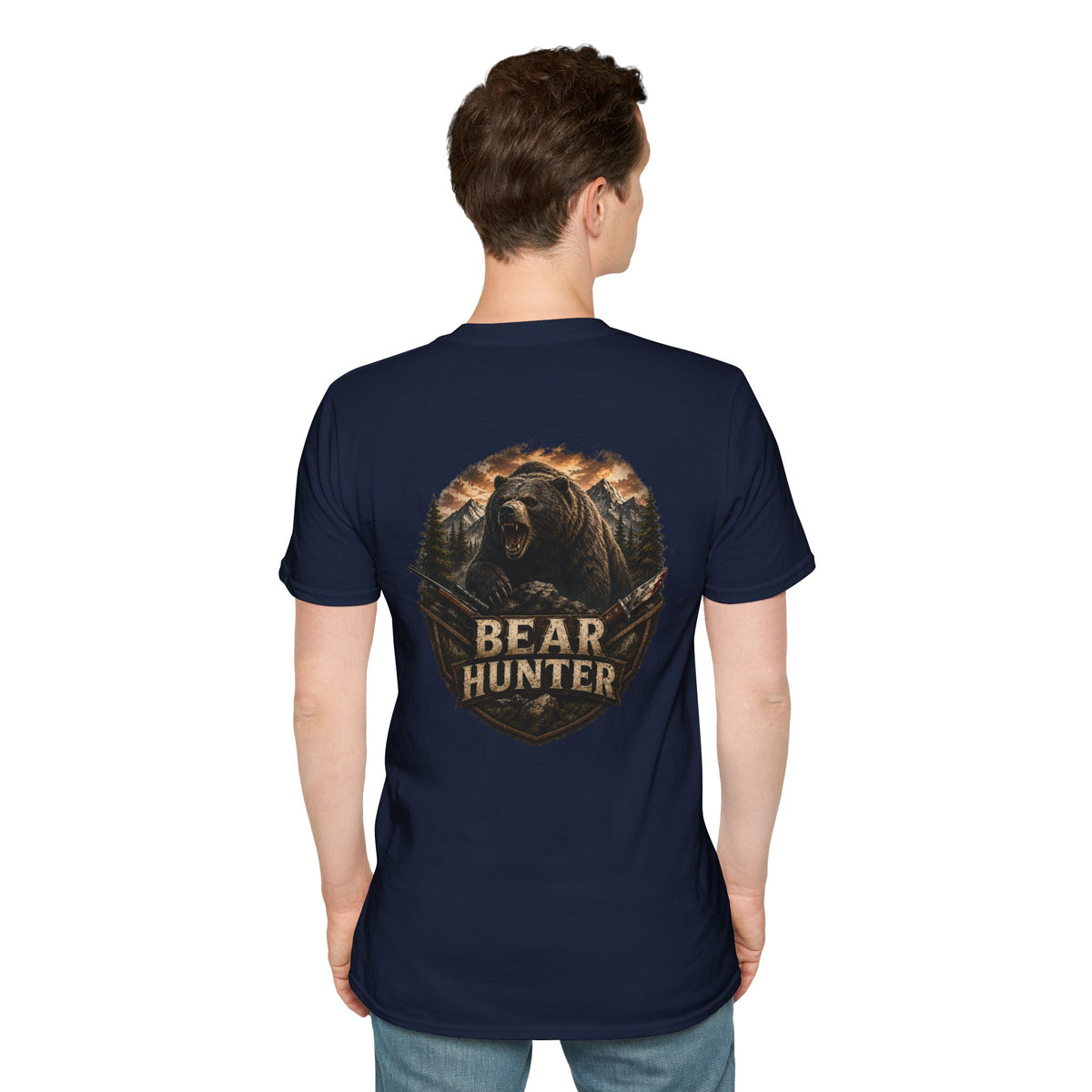 Bear hunter T‑Shirt — Retro Distressed Graphic Tee