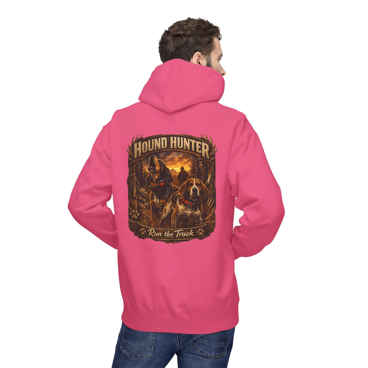 Hound Hunter Hoodie – Rustic Hunting Dog Graphic Sweatshirt