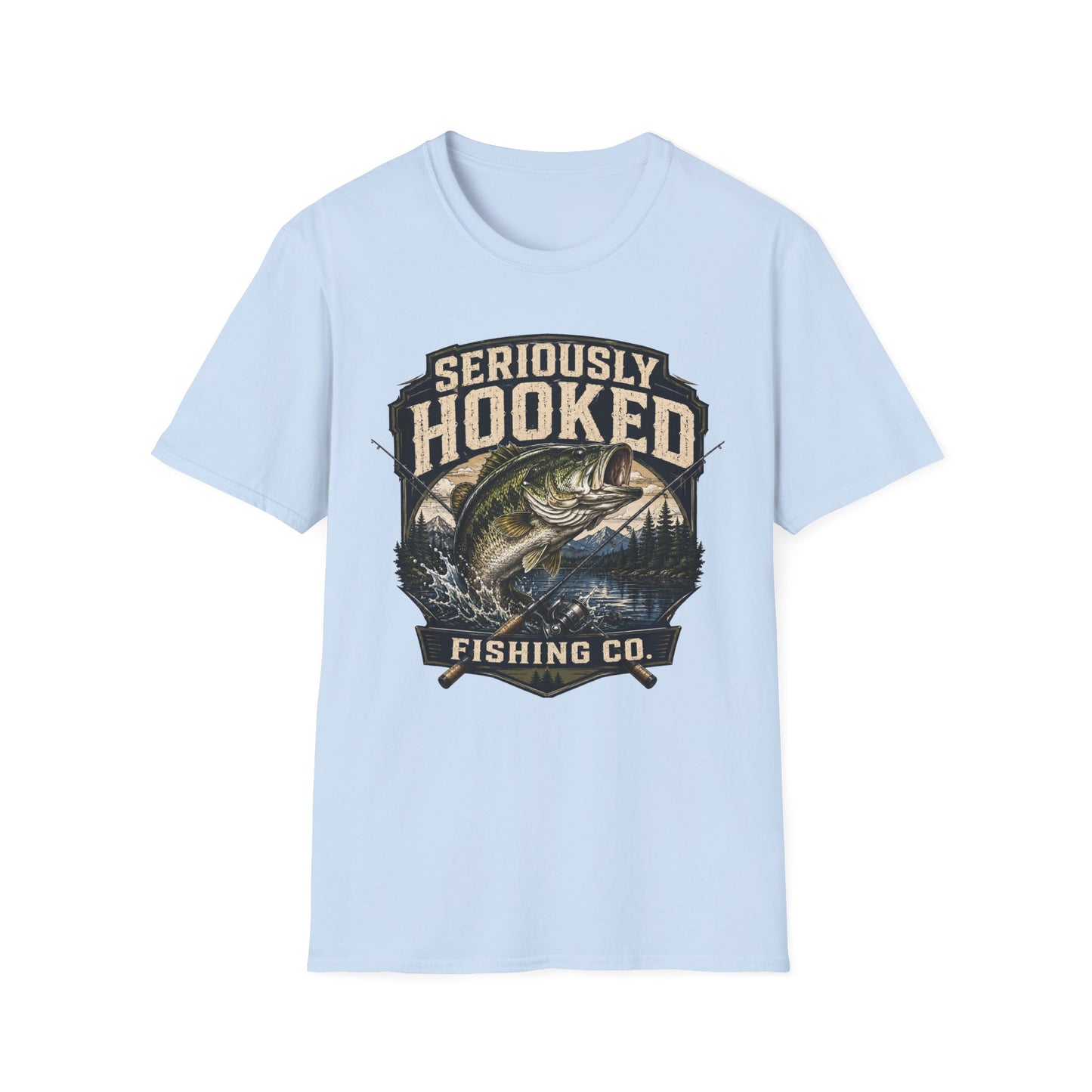 Seriously Hooked Fishing T-Shirt — Bass Angler Graphic Tee