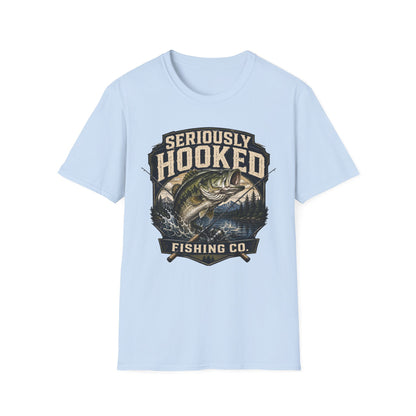 Seriously Hooked Fishing T-Shirt — Bass Angler Graphic Tee