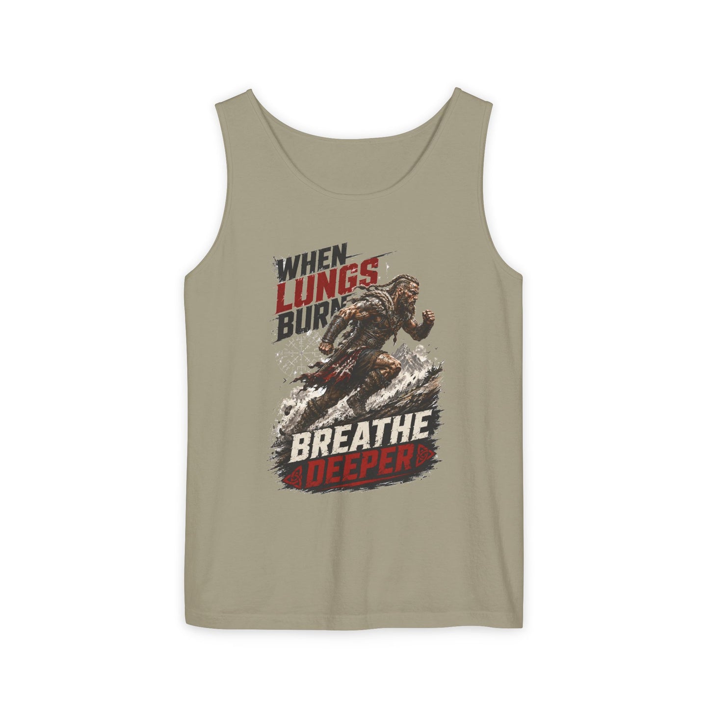 Running Tank Top — “When Lungs Burn, Breathe Deeper” Motivational Fitness Tank