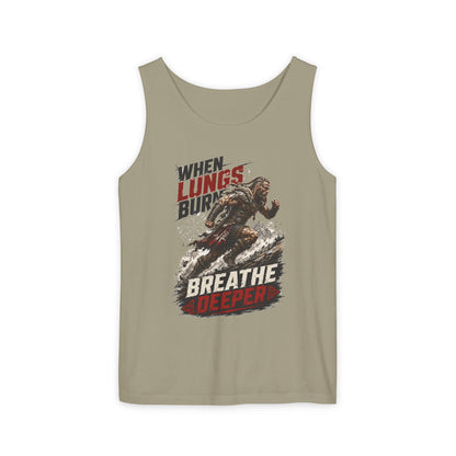 Running Tank Top — “When Lungs Burn, Breathe Deeper” Motivational Fitness Tank