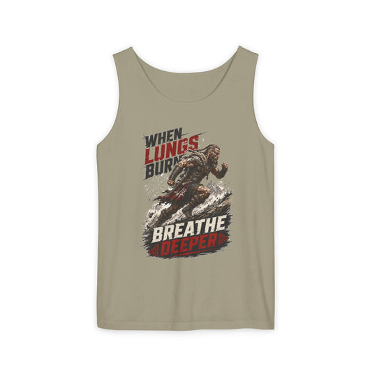 Running Tank Top — “When Lungs Burn, Breathe Deeper” Motivational Fitness Tank