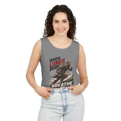 Running Tank Top — “When Lungs Burn, Breathe Deeper” Motivational Fitness Tank
