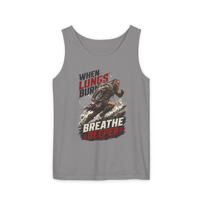 Running Tank Top — “When Lungs Burn, Breathe Deeper” Motivational Fitness Tank