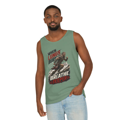 Running Tank Top — “When Lungs Burn, Breathe Deeper” Motivational Fitness Tank