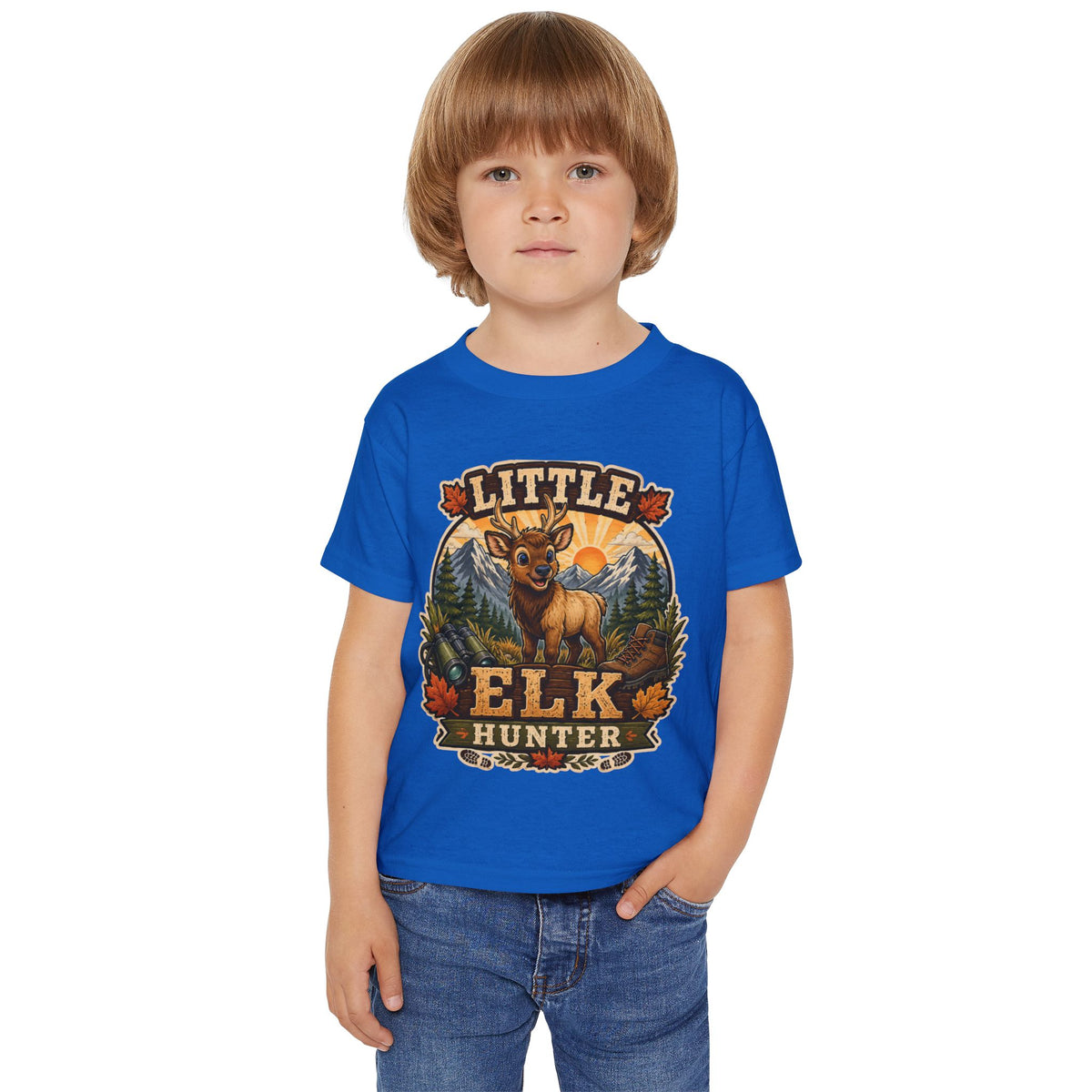Little Elk Hunter Toddler T-Shirt — Cute Forest Animal Baby Tee