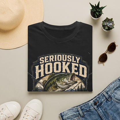Seriously Hooked Fishing T-Shirt — Bass Angler Graphic Tee