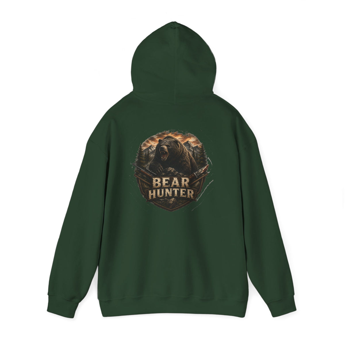 Bear Hunter Hoodie — Rustic Wildlife Hunting Graphic Sweatshirt