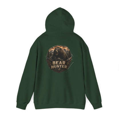 Bear Hunter Hoodie — Rustic Wildlife Hunting Graphic Sweatshirt