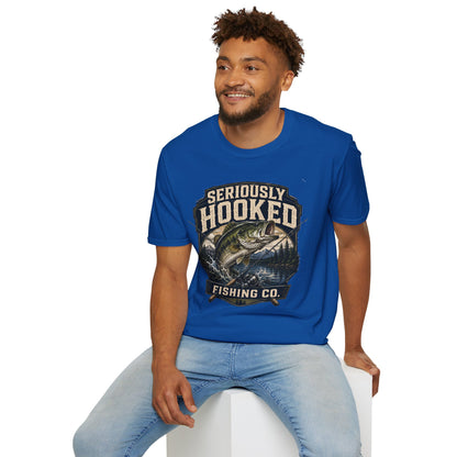 Seriously Hooked Fishing T-Shirt — Bass Angler Graphic Tee