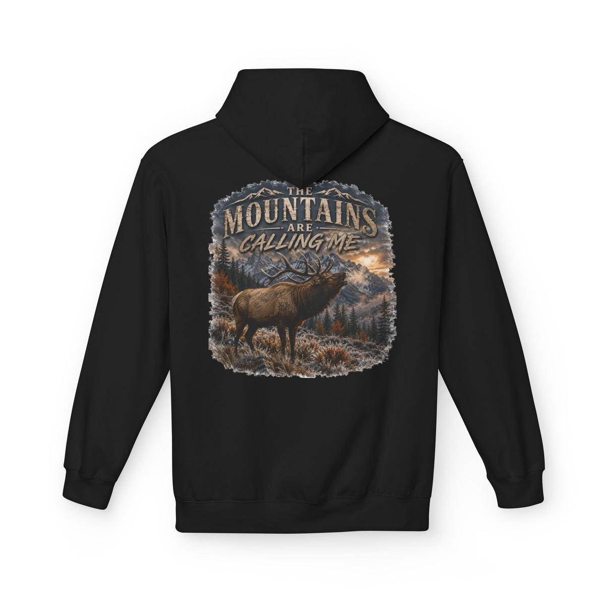 Mountain Calling Hoodie — 'Mountains Are Calling Me' Elk Graphic