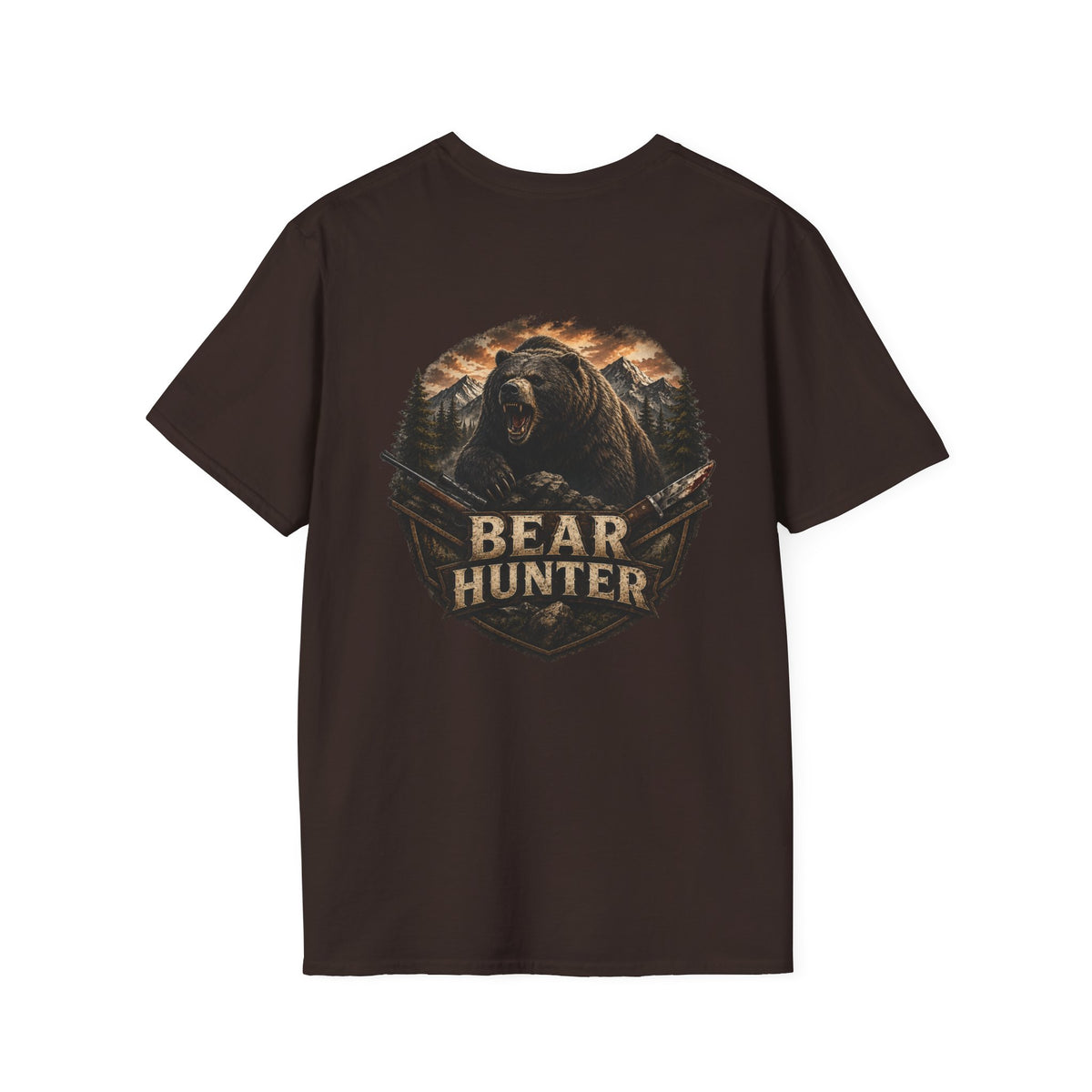 Bear hunter T‑Shirt — Retro Distressed Graphic Tee