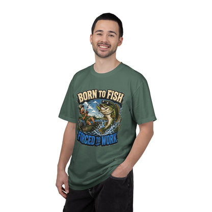 Born to Fish, Forced to Work T-Shirt — Funny Fishing Graphic Tee