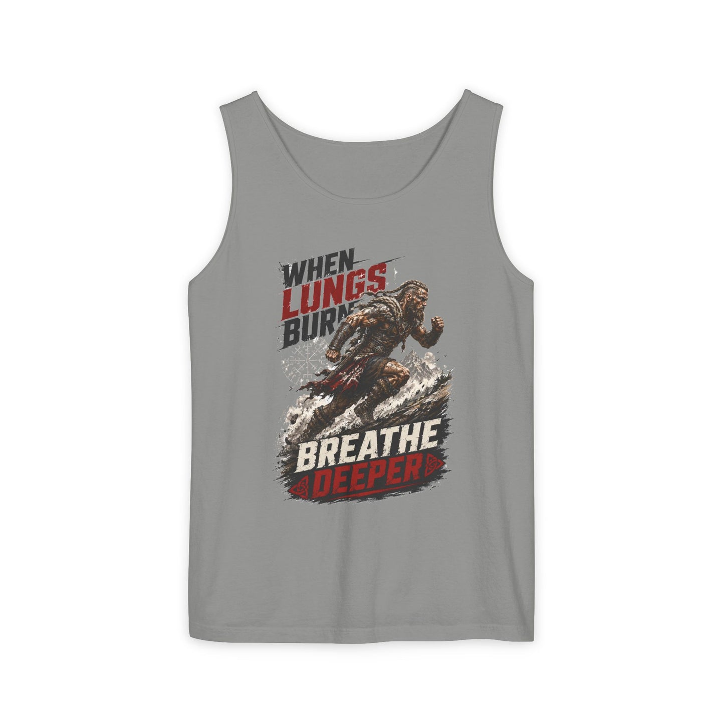 Running Tank Top — “When Lungs Burn, Breathe Deeper” Motivational Fitness Tank