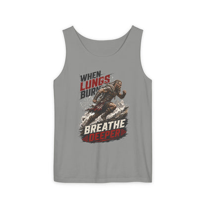 Running Tank Top — “When Lungs Burn, Breathe Deeper” Motivational Fitness Tank