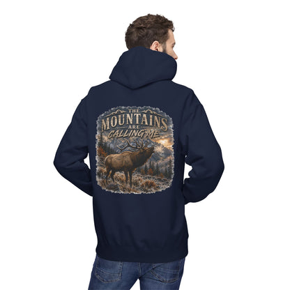Mountain Calling Hoodie — 'Mountains Are Calling Me' Elk Graphic