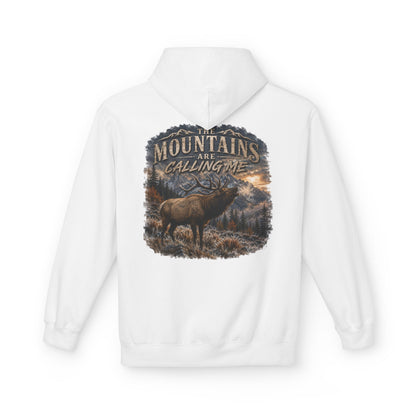 Mountain Calling Hoodie — 'Mountains Are Calling Me' Elk Graphic