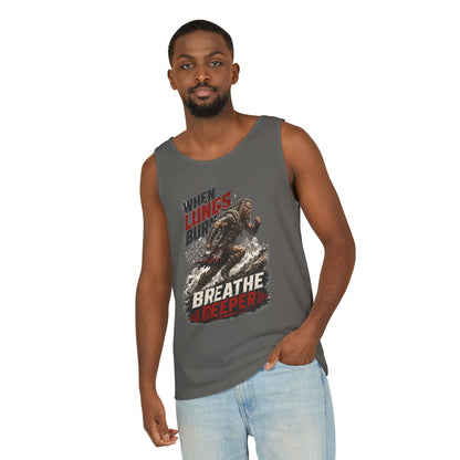 Running Tank Top — “When Lungs Burn, Breathe Deeper” Motivational Fitness Tank