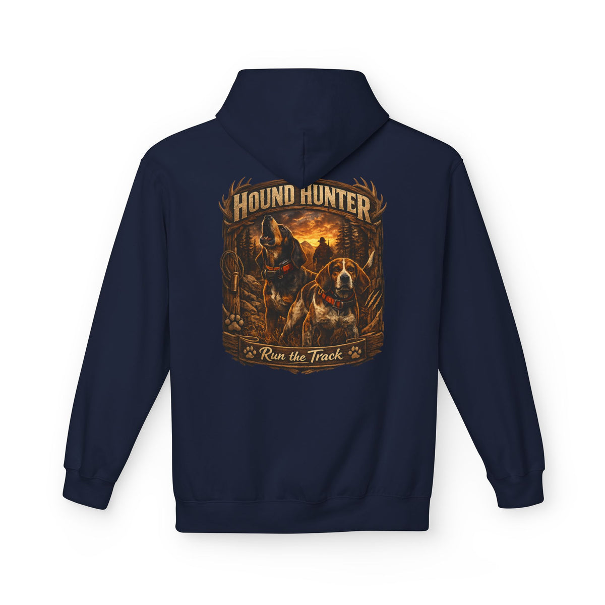 Hound Hunter Hoodie – Rustic Hunting Dog Graphic Sweatshirt