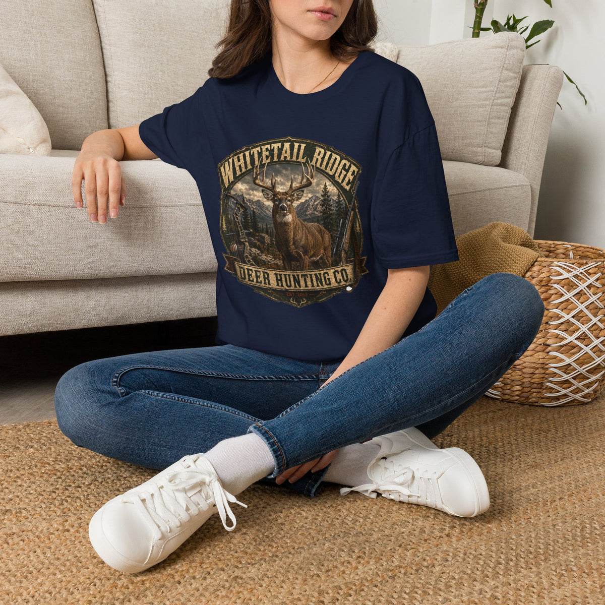 Whitetail Ridge Deer Hunting T-Shirt — Vintage Outdoor Hunting Tee