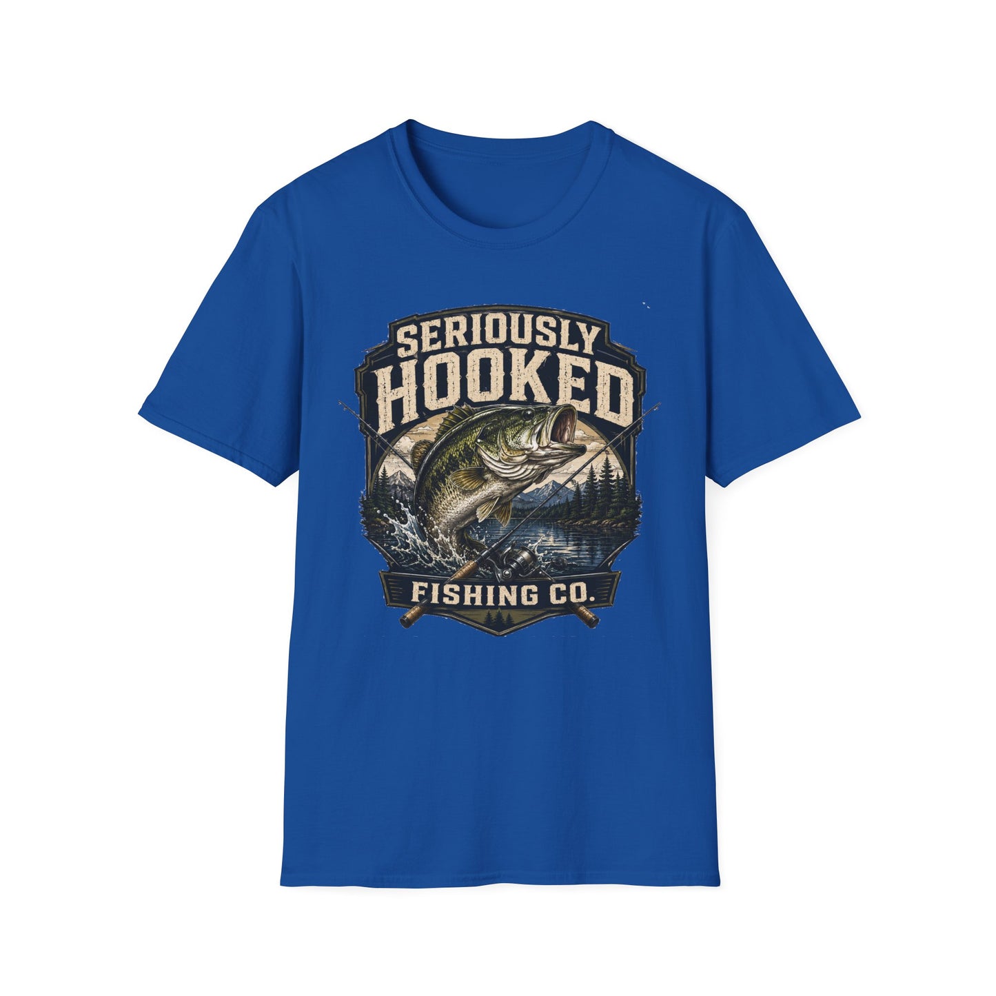 Seriously Hooked Fishing T-Shirt — Bass Angler Graphic Tee