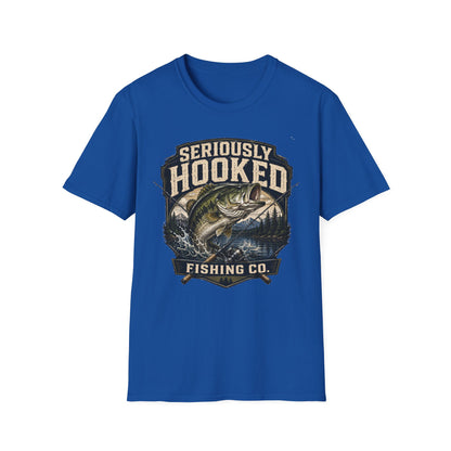 Seriously Hooked Fishing T-Shirt — Bass Angler Graphic Tee