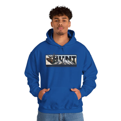Hunt Elk Mountain Hoodie — Outdoor Hunting Graphic Sweatshirt
