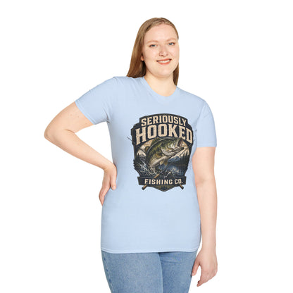 Seriously Hooked Fishing T-Shirt — Bass Angler Graphic Tee