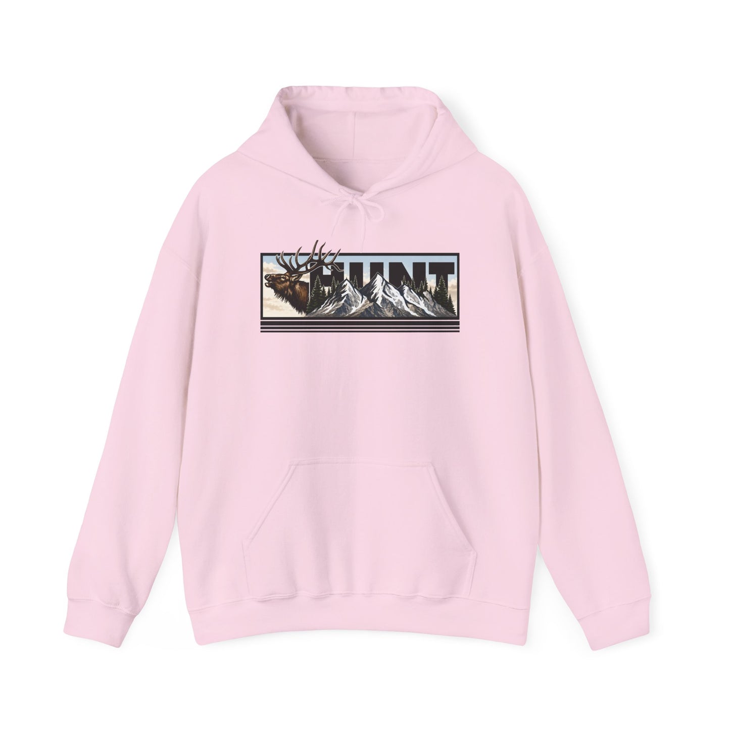 Hunt Elk Mountain Hoodie — Outdoor Hunting Graphic Sweatshirt